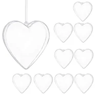 Bombki akrylowe 7cm serce plastikowe decoupage zestaw 10 szt.