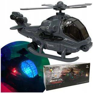Helikopter wojskowy z dźwiękiem ruchome śmigło na baterie świecący jeżdżący - Zabawki zdalnie sterowane - miniaturka - grafika 1