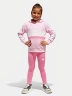 Legginsy - adidas Komplet bluza i legginsy Seasonal Essentials Tiberio 3-Stripes JC7475 Różowy Slim Fit - miniaturka - grafika 1
