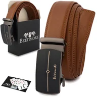 Paski - Pasek męski skórzany klamra automatyczna brązowy Beltimore A43 brązowy, beżowy r.115-130 cm - miniaturka - grafika 1