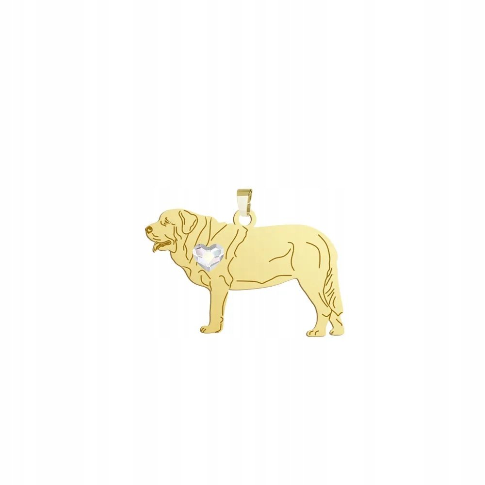 Zawieszka Złota z psem Mastif Hiszpański 925 Biżuteria Kobieta GRAWER