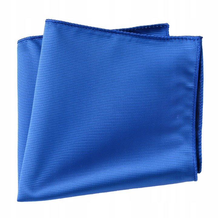 Poszetka męska w prążki - chabrowa