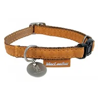 Obroże dla psów - Zolux Obroża regulowana Mac Leather 20mm żółta 522040JA - miniaturka - grafika 1