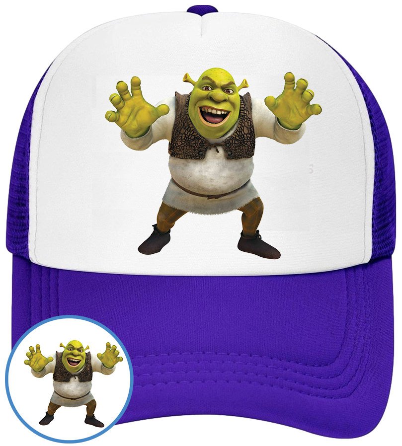 CZAPKA Z DASZKIEM SHREK DLA DZIECI NA LATO NIEBIESKA BEJSBOLÓWKA
