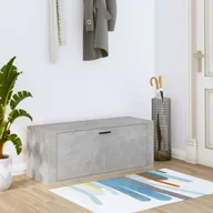 Szafki na buty - vidaXL Ścienna szafka na buty betonowa szara 100x35x38 cm materiał drewnopochodny - Stojak na buty - Półki na buty - Przechowywanie butów - Szafka na buty - miniaturka - grafika 1