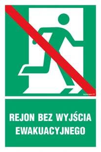 AC027 REJON BEZ WYJŚCIA EWAKUACYJNEGO PRAWOSTRONNY, TS - PŁYTA TD FOTOLUMINESCENCYJNA; (150X225MM) - Systemy ekspozycyjne i znaki informacyjne - miniaturka - grafika 1