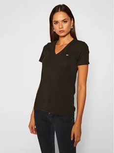 Tommy Jeans T-Shirt Tjw Skinny Stretch DW0DW09197 Czarny Slim Fit - Koszulki i topy damskie - miniaturka - grafika 1