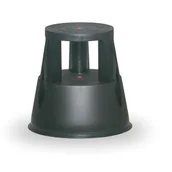 Drabiny - B2B Partner Taboret biurowy mobilny plastikowy, czarny 6000-1 - miniaturka - grafika 1