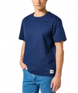 Koszulki męskie - T-shirt Wrangler SS SOLID TEE 112357358 Navy XL - miniaturka - grafika 1