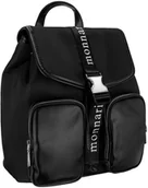 Plecaki - Plecak Damski MONNARI Miejski CZARNY Kieszonki LOGO WODOODPORNY - miniaturka - grafika 1