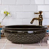 Umywalki - bateria umywalkowa retro + umywalka PHILOMEA - miniaturka - grafika 1