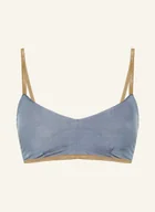 Stroje kąpielowe - Mymarini Góra Od Bikini Bustier Shine, Model Dwustronny Z Ochroną Uv 50+ grau - miniaturka - grafika 1