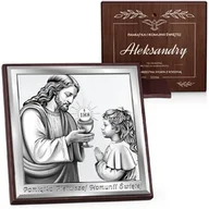 Pamiątka Pierwszej Komunii Świętej - Kwadratowy obrazek z nadrukiem dla dziewczynki na komunię - miniaturka - grafika 1