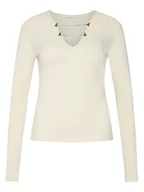 Swetry damskie - Patrizia Pepe Sweter 2K0331/K7S0-ecW405 Écru Regular Fit - miniaturka - grafika 1