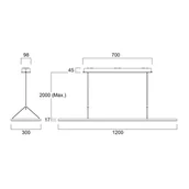 Lampy sufitowe - Sylvania Lampa wisząca LED Areum, 120 x 30 cm, 840 Areum, biały / opal, biuro, metal - miniaturka - grafika 1