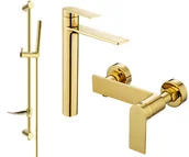 Zestawy baterii łazienkowych - Mexen Zero DF70 zestaw prysznicowy, złoty - 71114DF70-50 - miniaturka - grafika 1