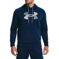 Bluzy sportowe męskie - Bluza na co dzień męska UNDER ARMOUR FLEECE ciepła z kapturem - miniaturka - grafika 1