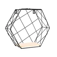 Półki do salonu - Półka HEXAGON METAL czarna GROA - miniaturka - grafika 1