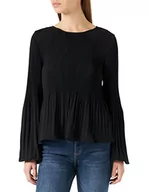 Bluzki damskie - ONLY Onlmulan Ls Plisse Top WVN bluzka damska, czarny, M - miniaturka - grafika 1