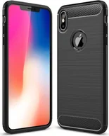 Etui i futerały do telefonów - Etui na telefon komórkowy Apple iPhone pokrowiec TPU pokrowiec ochronny pokrowiec na telefon komórkowy zderzak o wyglądzie węgla, kolor: czarny, wybierz model: Apple iPhone XS Max - miniaturka - grafika 1