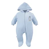 Kombinezony dla dzieci - Kombinezon welurowy dziecięcy niebieski z kaczuszką 62 - miniaturka - grafika 1