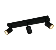 Lampy ścienne - SOKA 867700332 listwa ze spotami czarne ryflowane tuby 3xGU10 - miniaturka - grafika 1