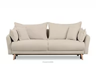 Sofy i kanapy - Kremowa sofa z funkcją spania w tkaninie baranek BELMOS Konsimo - miniaturka - grafika 1