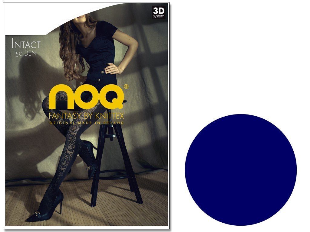 Kryjące Rajstopy Z Wzorem Kwiatów 50Den Cosmos Blue 2