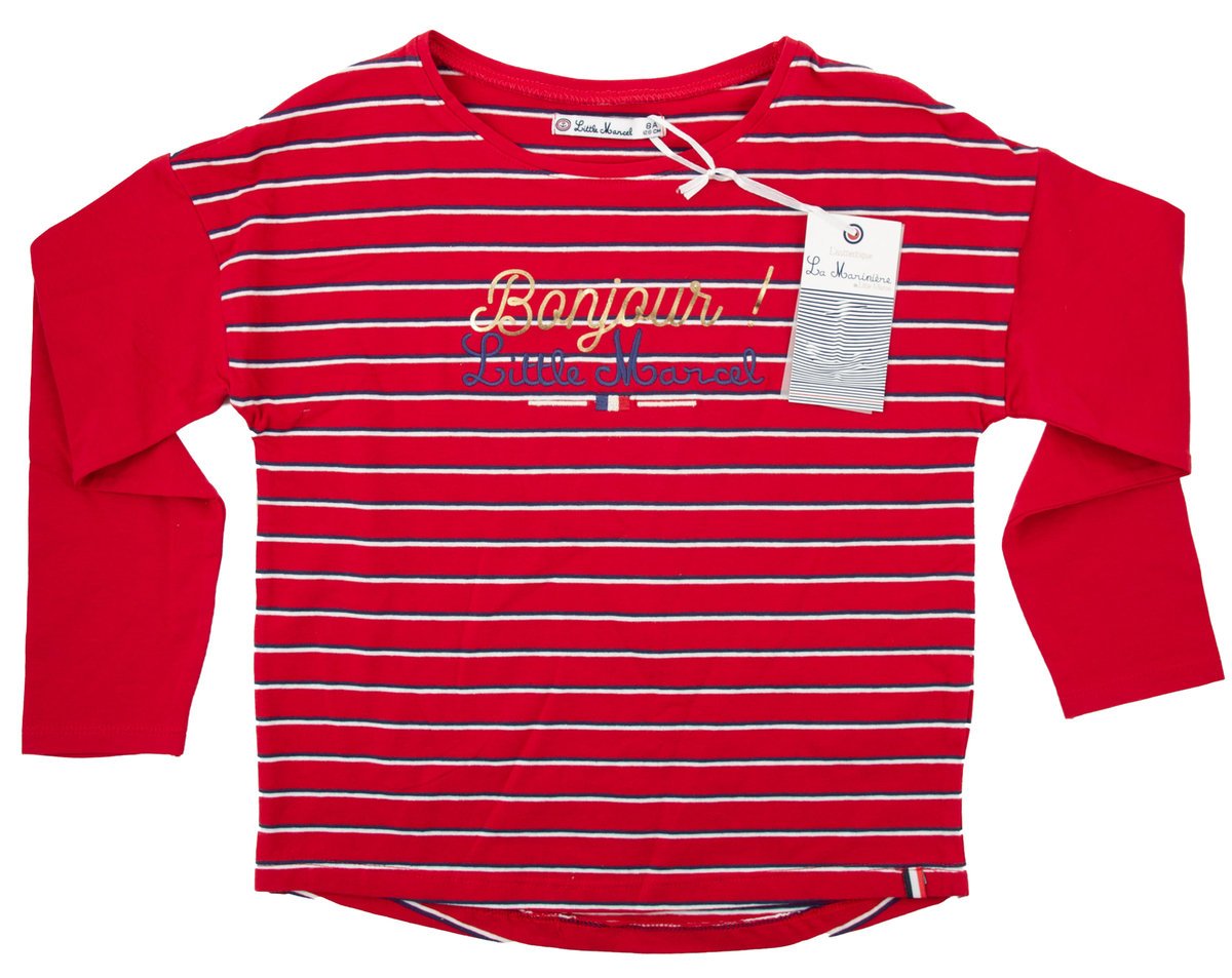 Koszulka dziewczęca Little Marcel bawełniana z długim rękawem-164