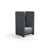 Inne meble biurowe - Fotel CLEAR SOUND, 1-osobowy, tkanina Pod CS, srebrnoszary - miniaturka - grafika 1