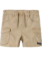 Spodenki damskie - NAME IT Szorty materiałowe Ben 13225803 Brązowy Baggy Fit - miniaturka - grafika 1