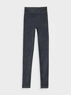 Spodnie sportowe damskie - Damskie legginsy basic 4F 4FRAW24TTIGF251 - czarne - miniaturka - grafika 1