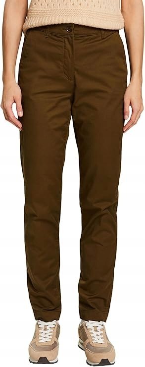 ESPRIT CASUAL ZIELONE SPODNIE CHINOS PROSTE DŁUGIE NA CO DZIEŃ 30/32 7CA