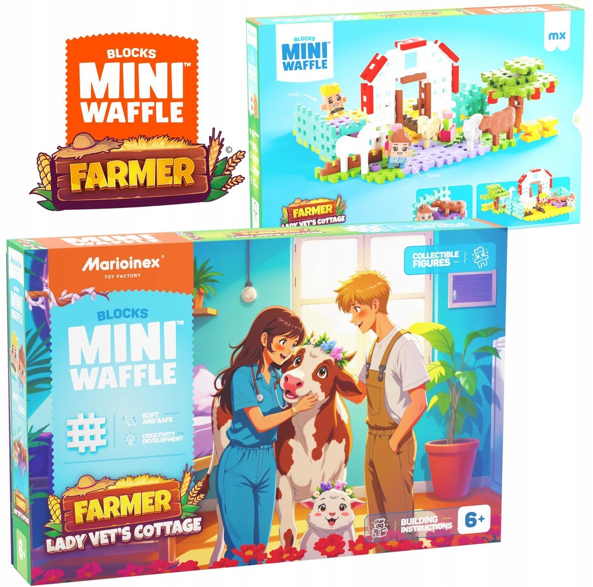 Mini Waffle Farmer - Domek Pani Weterynarz 100 El.