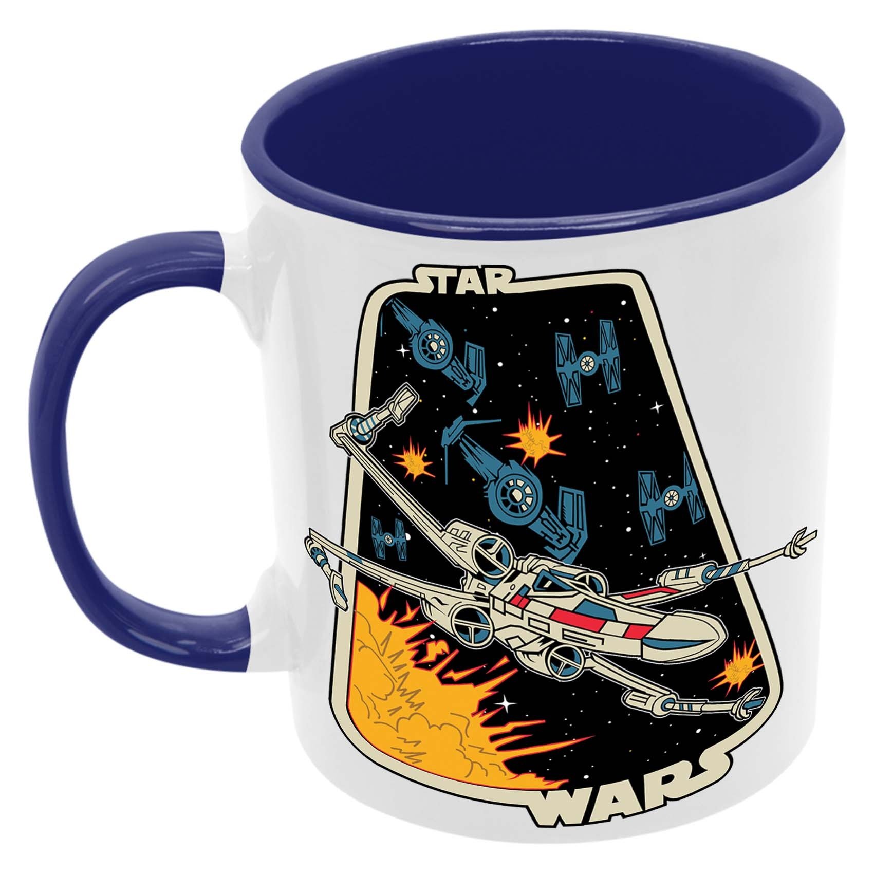 X-Wing Kubek Ceramiczny Prezent Tasse Mug Star Wars Mandalorian Baby Yoda Skywalker Darth Vader, Ciemnoniebieski 330 ml