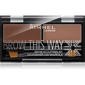 Akcesoria i kosmetyki do stylizacji brwi - RIMMEL Brow This Way Zestaw do Brwi 002 Medium Brown RIM-5037 - miniaturka - grafika 1