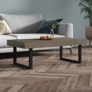 Lumarko Stolik kawowy, szaro-czarny, 120x60x40 cm, MDF i żelazo - Ławy i stoliki kawowe - miniaturka - grafika 1