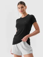 Koszulki sportowe damskie - Damski t-shirt basic 4F 4FWMM00TTSHF2255 - czarny - miniaturka - grafika 1