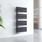 Grzejniki łazienkowe - EMKE Grzejnik Łazienkowy 529W, 104,1x50 cm, 4 bar, do 5 m² – Czarny - miniaturka - grafika 1