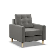 Fotele - Fotel skandynawski, Blank Kronos, 75x92x92 cm, jasny szary - miniaturka - grafika 1