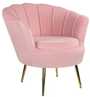 Fotele - Fotel Muszelka Pudrowo Różowy Do Salonu Welurowy - miniaturka - grafika 1