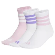 Skarpetki męskie - adidas RIBBED 3PP SOCKS, skarpetki męskie Unisex dla dzieci, biały/biały/różowy - miniaturka - grafika 1