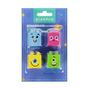 Gumki do mazania Blocks 4 szt. - Starpak - Przybory szkolne - miniaturka - grafika 1