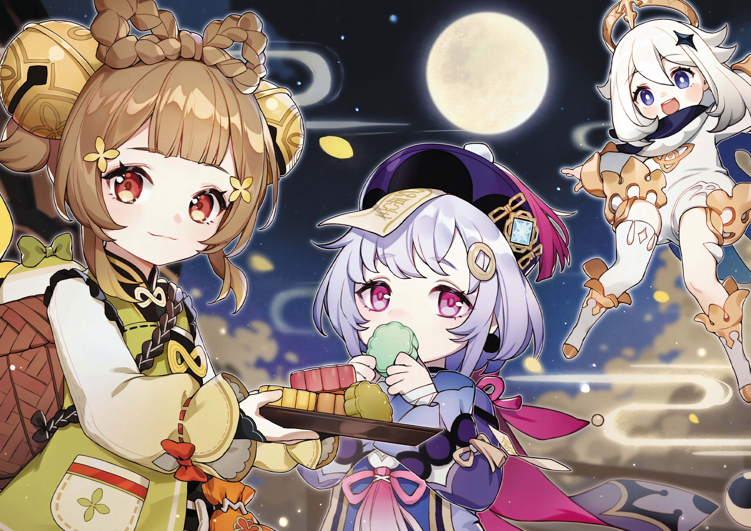 Plakat A1 Genshin Impact Gra Paimon Qiqi Yao Yao