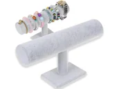 Biżuteria - akcesoria - Stojak Na Biżuterię Ekspozytor Zegarki Bransoletki Wieszak Biżuteria Szary - miniaturka - grafika 1