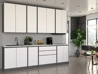 Meble kuchenne - Meble Kuchenne Nowoczesne Komplet Bella 2.6m Modułowa Szara Biała Mat - miniaturka - grafika 1