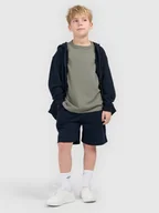 Spodnie i spodenki dla chłopców - 4F Spodenki dresowe chłopięce - granatowe 164 (13-14 lat) - miniaturka - grafika 1