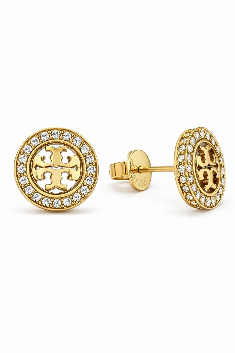 GUESS KOLCZYKI SZTYFTY Z CYRKONIAMI I LOGIEM ZE STALI 10x10mm 1I3A
