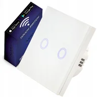 Wyłączniki światła i elektryczne - LUMENIX WŁACZNIK ŚCIENNY ŚWIATŁA BIANKA - DOTYKOWY SZKLANY PODWÓJNY BIAŁY WIFI (RADIOWY) WS-BIANKA-05 - miniaturka - grafika 1