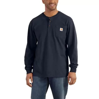 Bluzy męskie - Koszulka bawełniana męska z długim rękawem Carhartt Pocket Henley L/S - grafika 1